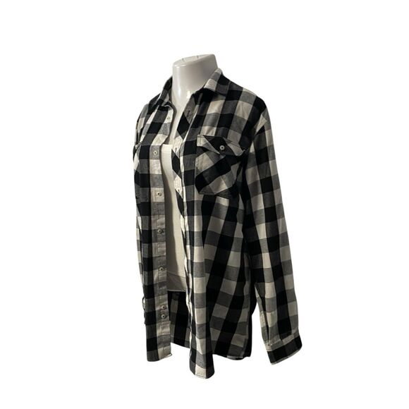 Upcycled Flannel Shirt Shacket Womens 3X NRA Patriot Grunge Patchwork Folk Art - Picture 7 of 16